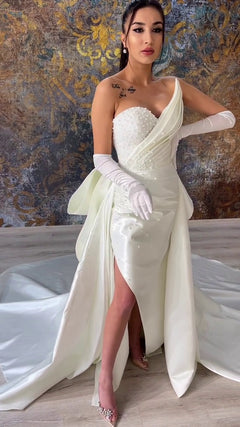 G21-123A - Ivory Beaded Lace Ball Gown Wedding Dress - Gelinlik21