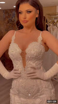 G21-126 Ivory Mermaid Wedding Dress Main Clean Frame