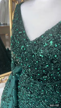 G21-127 Emerald Green Ball Gown Engagement Dress Main Clean Frame