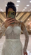 G21-130A - Soft Ivory Beaded Lace Ball Gown Wedding Dress - Gelinlik21