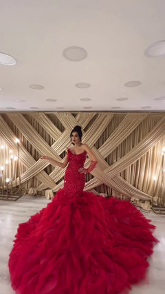 G21-132A - Crimson Elegant Ball Gown Wedding Dress - Gelinlik21
