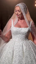 G21-133A - Ivory Beaded Lace Ball Gown Wedding Dress - Gelinlik21