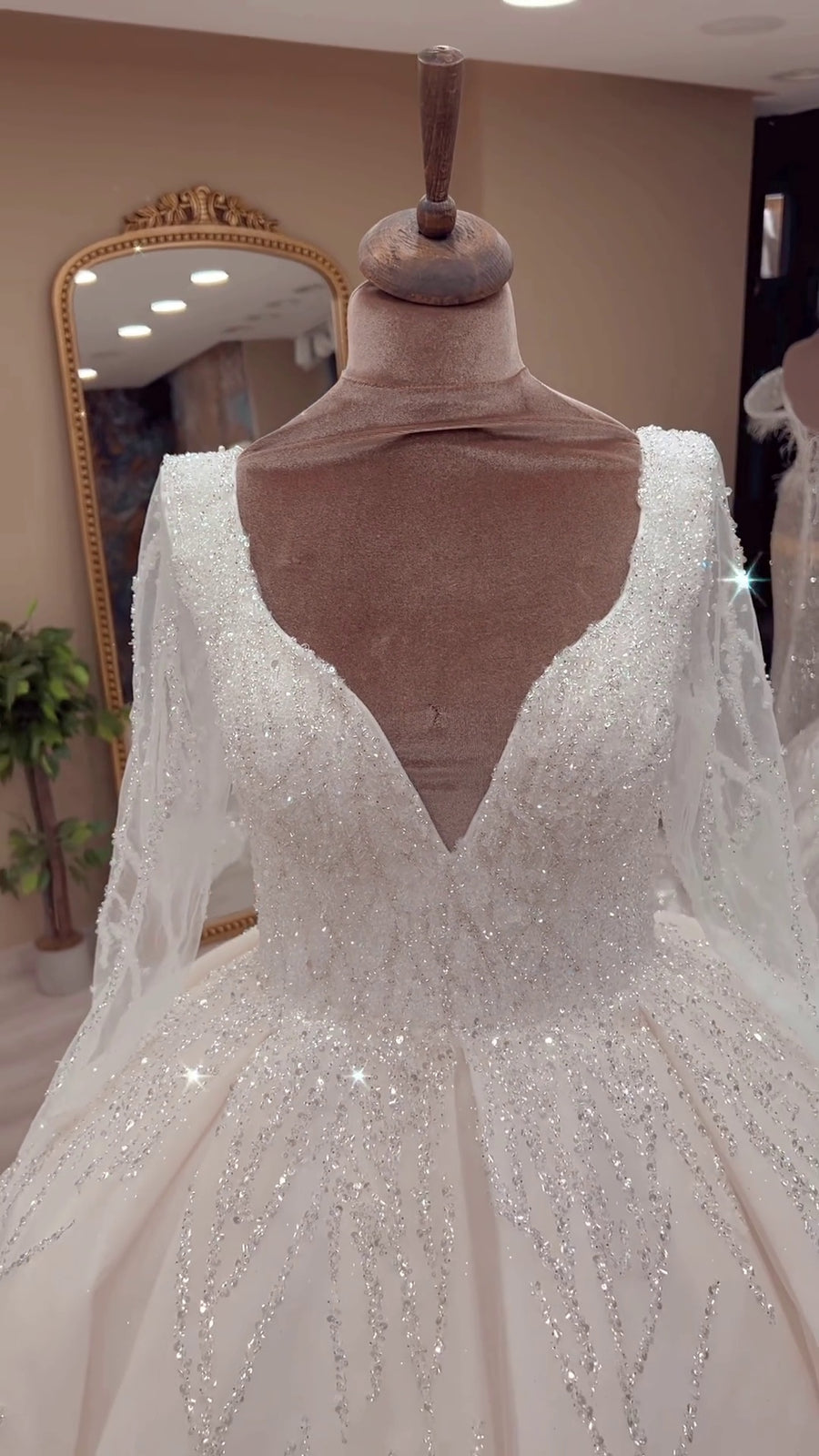 G21-134A - Soft Ivory Embellished Ball Gown Wedding Dress