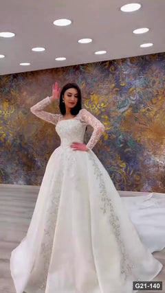G21-140 Ivory Ball Gown Wedding Dress Main Clean Frame