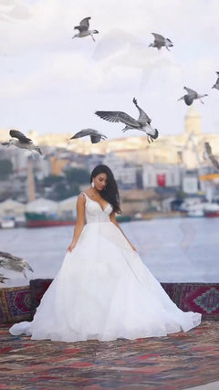 G21-141A - Ivory Embellished Ball Gown Wedding Dress - Gelinlik21