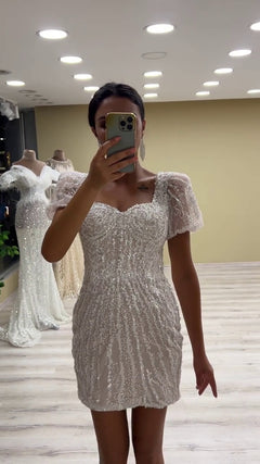 G21-147A - Ivory Beaded Lace Ball Gown Wedding Dress - Gelinlik21