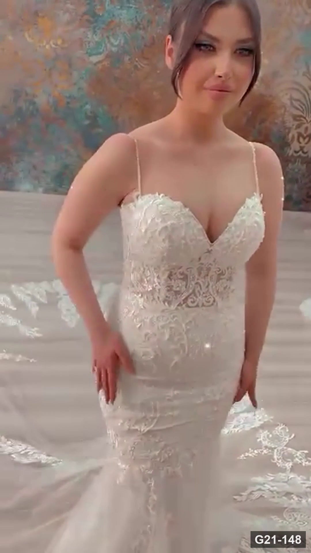 G21-148 Ivory Mermaid Wedding Dress Main Clean Frame