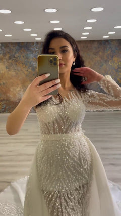 G21-149A - Champagne Lace Ball Gown Wedding Dress - Gelinlik21