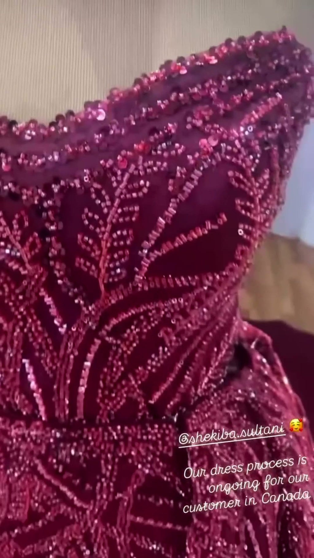 NIL 336 Fuchsia Ball Gown Beaded Tulle Engagement Dress - Image 3