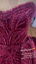 NIL 336 Fuchsia Ball Gown Beaded Tulle Engagement Dress - Image 4