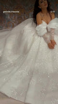NIL 348 Ivory Ball Gown Bow Beaded Tulle Wedding Dress - Image 1