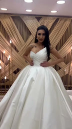 NIL 360 Ivory Ball Gown Minimalist Satin Wedding Dress - Image 4