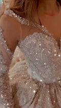 NIL 372 Ivory Ball Gown Crystal Beaded Tulle Wedding Dress - Image 1