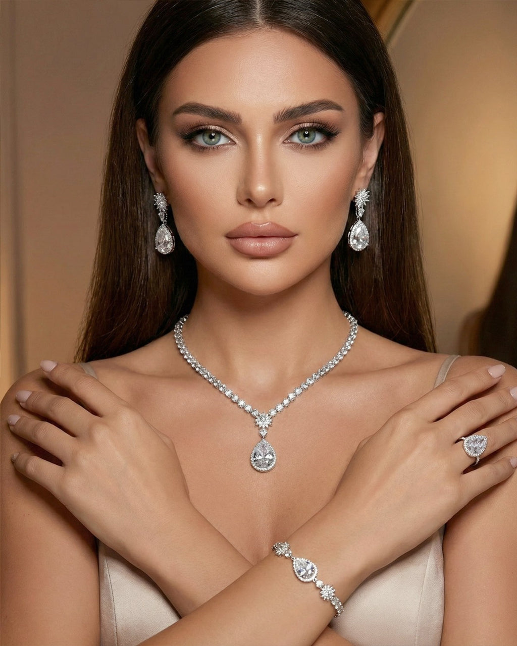 NNC-034 | Asay Zircon Stone Set Necklace