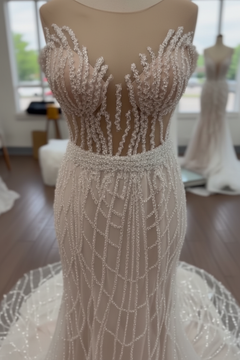 Crystal Cage Mermaid Wedding Dress