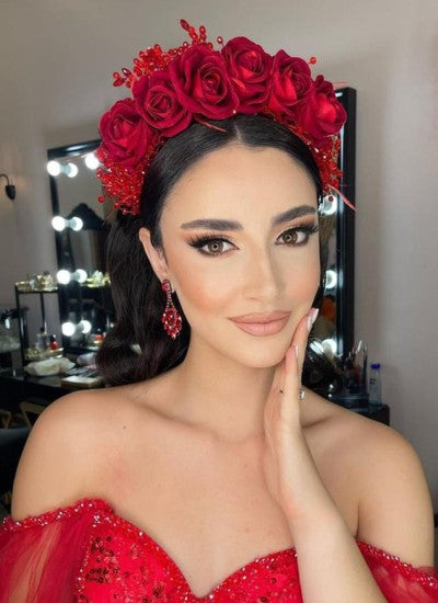 NNC-045 | EREMKRITA-BONGETA | Erem Κρύσταλλο Bead & Rose Hair Accessory