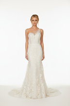 NIL-145-Soft-Ivory-Mermaid-Wedding-Dress-One-Shoulder-Sleeveless-Floral-Lace-Applique-Natural-Waist-Sweep-Train-Gulf-Luxury-Front-View