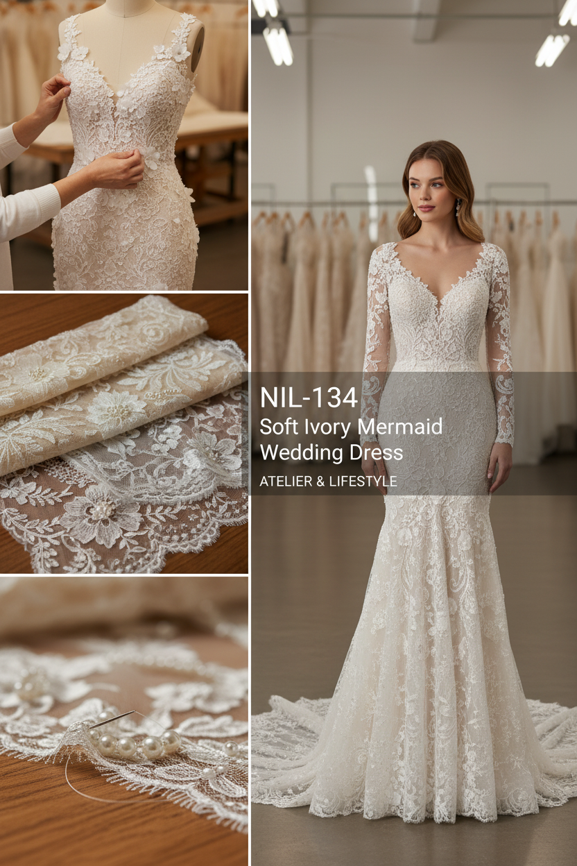 G21-134 SOFT-IVORY-MERMAID-WEDDING-DRESS-FLORAL-LACE-SWEETHEART-NECKLINE-OFF-SHOULDER-3D-FLOWER-PEARL-BEADING-FITTED-WAIST-CHAPEL-TRAIN-ROMANTIC-COUTURE--GULF-SEMI-COVERED-FRONT-VIEW