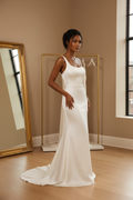 NIL-041 Very Simple ساتان Fitted فستان – 3/4 Angle