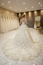 NIL-028 bianco avorio Ivory Reale abito principessa da ballo – vista posteriore