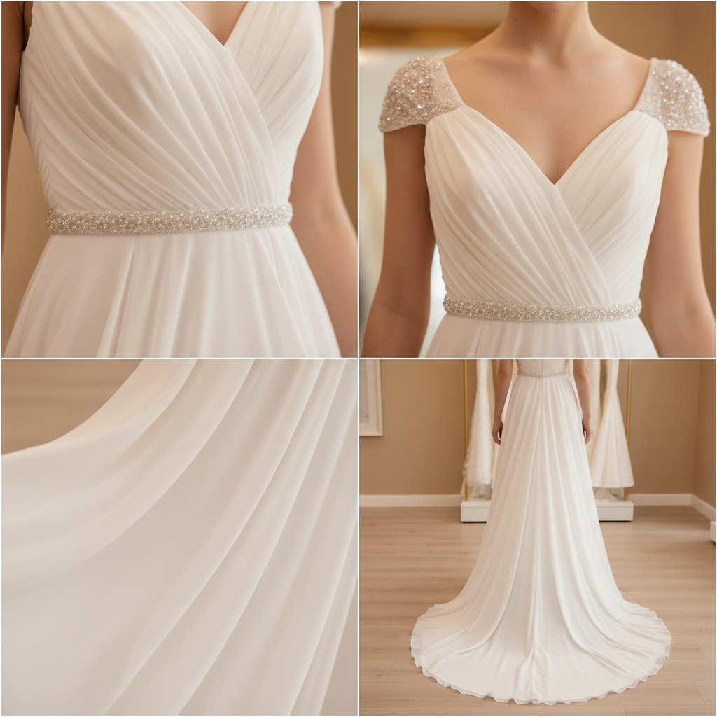 NIL-053 Chiffon Drape & Empire Waist Detail Collage