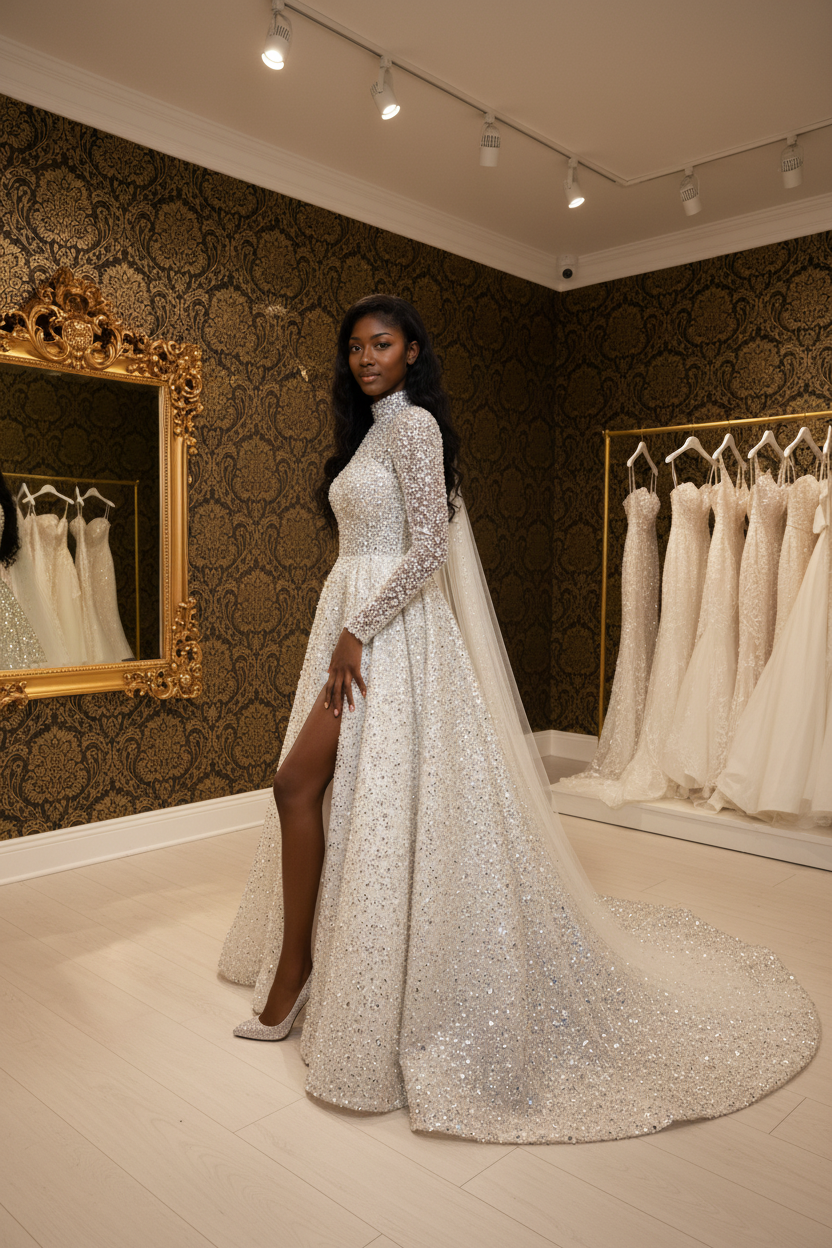 NIL-247 Ultra Cristallo Gulf Couture abito da ballo – Full Profile