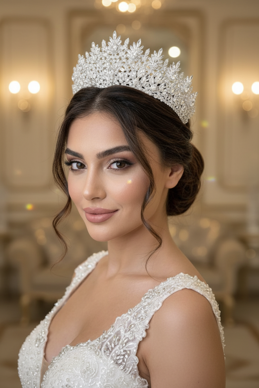 NNC-079 | ANORBO-ZITAGETA | Angela Medium Zircon Křišťál Svatební Crown