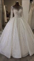G21-060 Sparkling Sequin Long Sleeve Princess Ball Gown