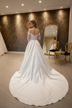 NIL-265 Off-Shoulder raso Ballgown - vista posteriore