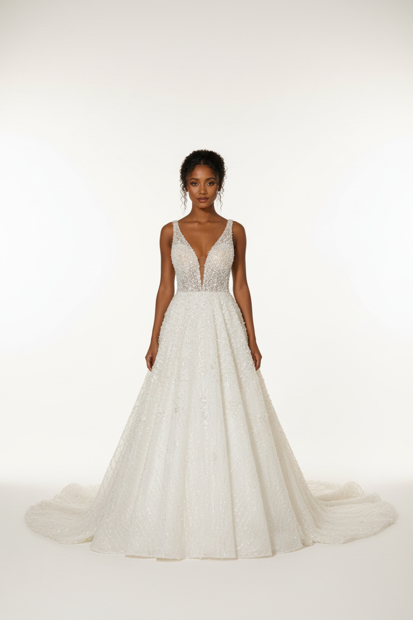 G21-112 pearl-white-a-line-wedding-dress
