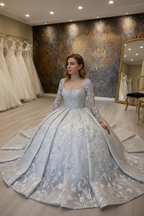 NIL-269 3D Kristall Floral Ballgown - Seated Pose