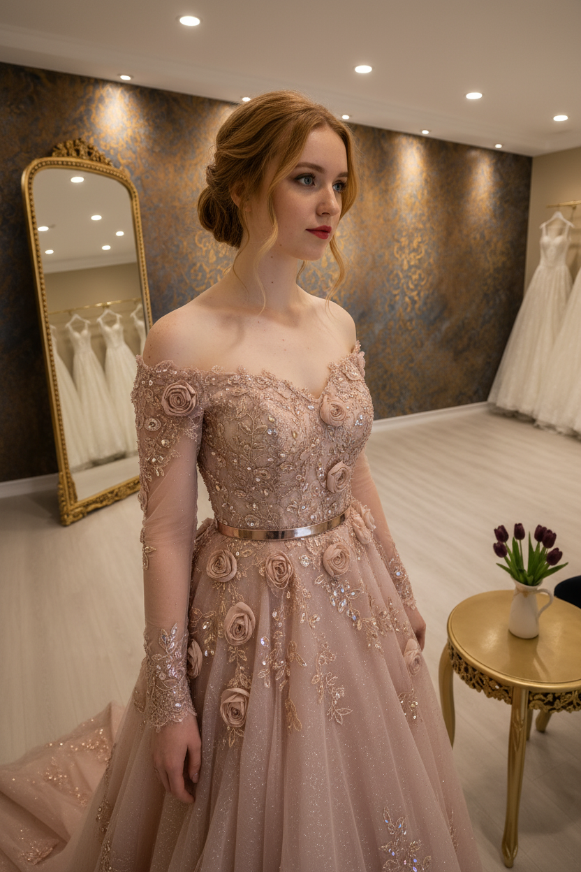 G21-NS-244 Dusty Rose A Line Formal Dress