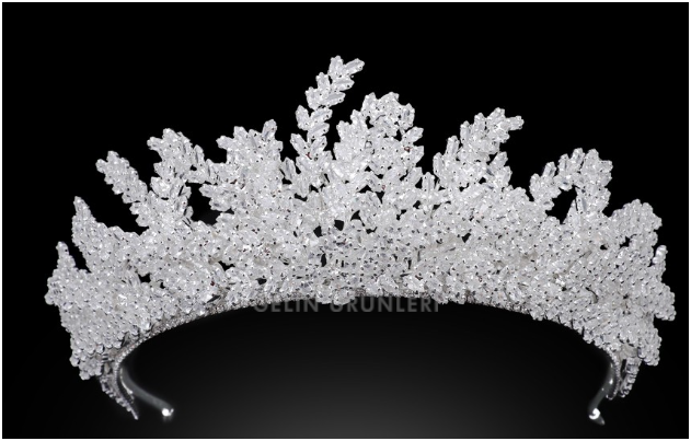 NNC-083 | NIL-ACC-001 | Křišťál Leaf Svatební Tiara Crown