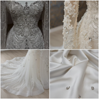 NIL-258 كريستال كوتور Wedding فستان - كريستال & القماش Detail Collage