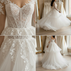 NIL-063 Tiered tulle & pizzo Applique Detail Collage