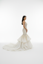 NIL-113 Ivory Mermaid Wedding Dress – Side View
