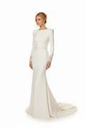 NNC-108 Cream nowoczesny Syrena suknia ślubna - widok z przodu