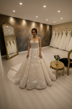 NIL-248 3D Floral Ball Gown – Full Front View