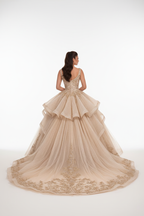 NIL-111 Champagne Royal Ball Gown – Back View