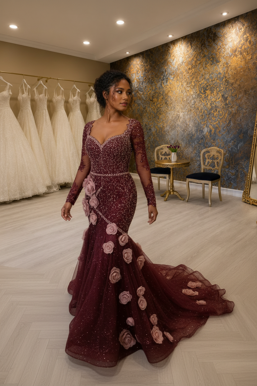G21-NS-241 Gold Champagne Evening Engagement Dress