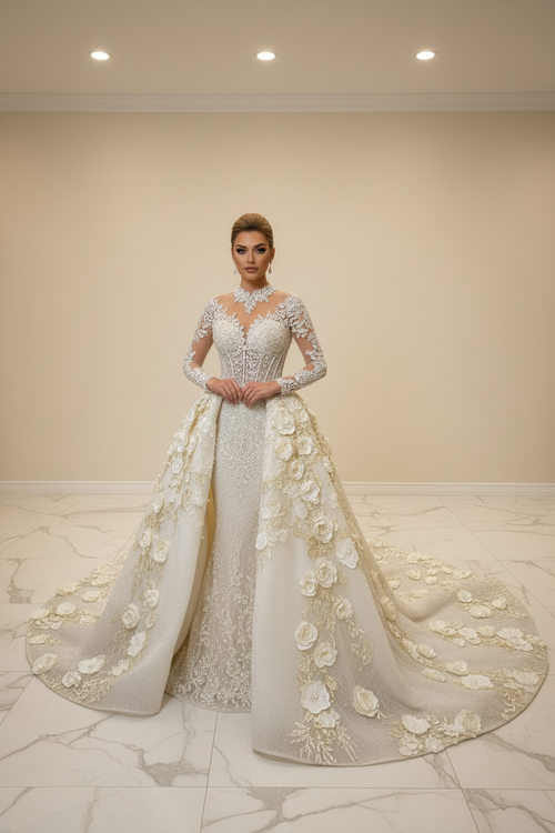 NIL-028 Off White Ivory Royal Princess Ball Gown – Front View