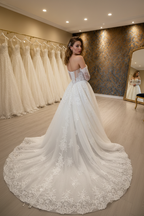 NIL-266 Transparent κορσές δαντέλα Ballgown - πίσω όψη