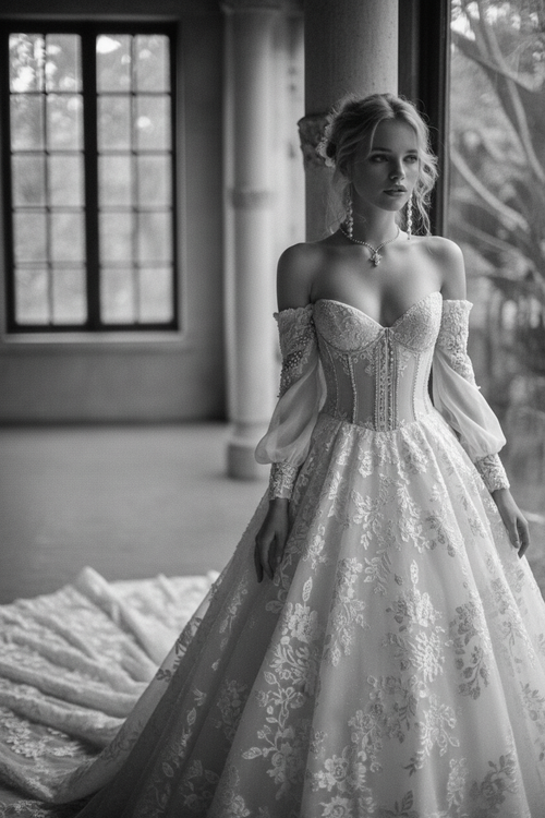 NIL Wedding Dress NNC015 - Black and White Editorial