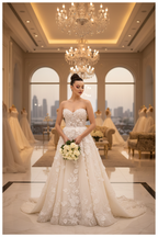 NIL-124 Lusso Gulf Sposa editorial romantico Linea ad A Abito da sposa by NIL Abito da sposa