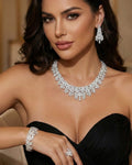 G21-AKS-019 Lale Zircon Stone & Pearl Detail Set Necklace
