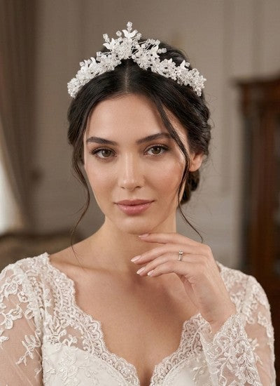 NNC-070 | LAMAZITA-INTAGETA | Lama Zircon Krystal & perle Brude Tiara
