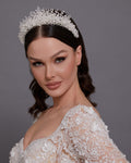 G21-AKS-061 LAVINZITA-INTAGETA | Lavin Zircon Crystal & Pearl Bridal Tiara
