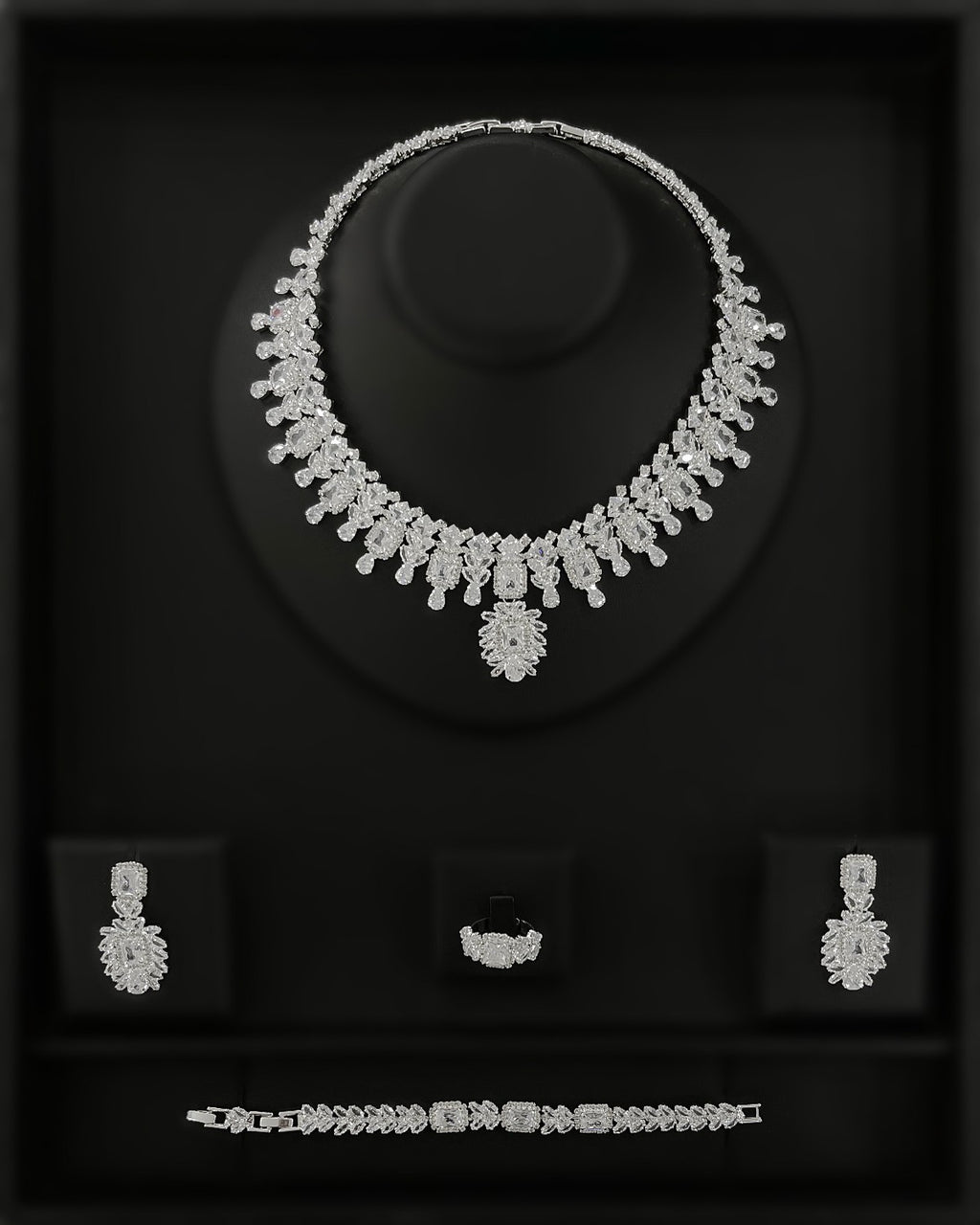 NNC-009 | Light Zircon Stone Brude Set Necklace