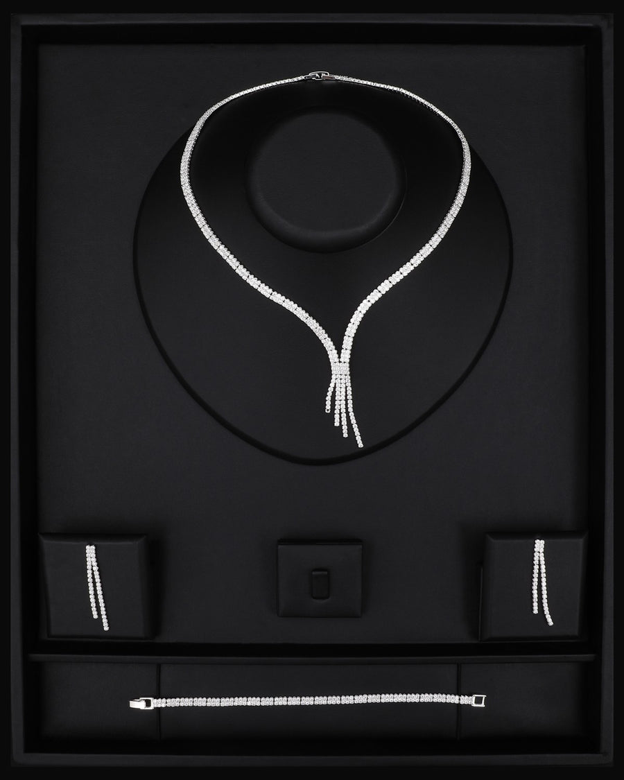 G21-AKS-036 Loge Zircon Stone Set Necklace