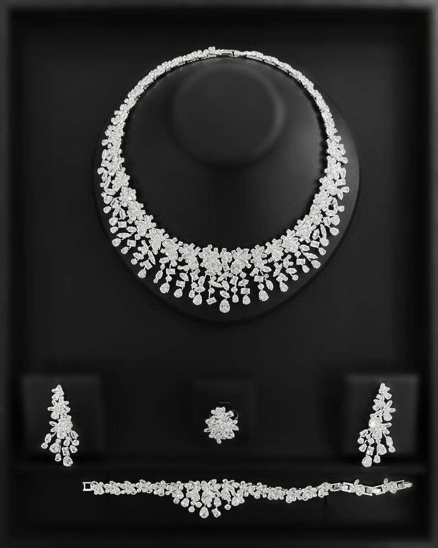 G21-AKS-008 Nea Zircon Stone Bridal Set Necklace